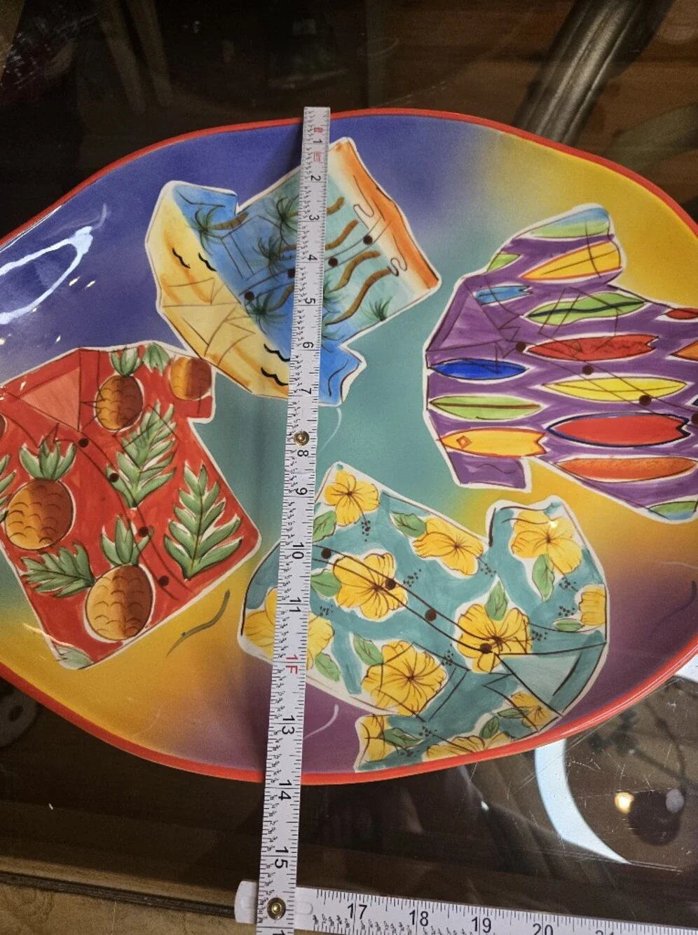 Clay Art Handpainted Hawaiian Shirt Tropical Chip And Dip Set